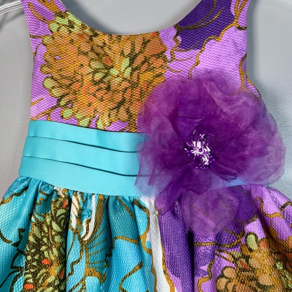 Dorissa "Powerscourt Gardens" Dress - turquoise/purple, 5 and size 4 - Picture 2 of 7